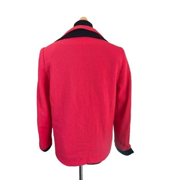 CHRISTIAN DIOR VINTAGE WOOL RED AND BLACK BLAZER SIZE 8 - Picture 3 of 8